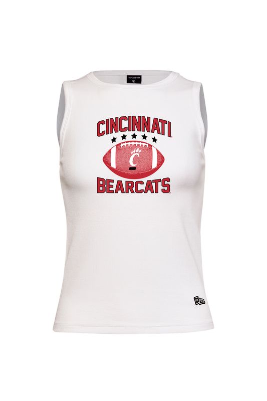 W-White Ribbed Football Tank
