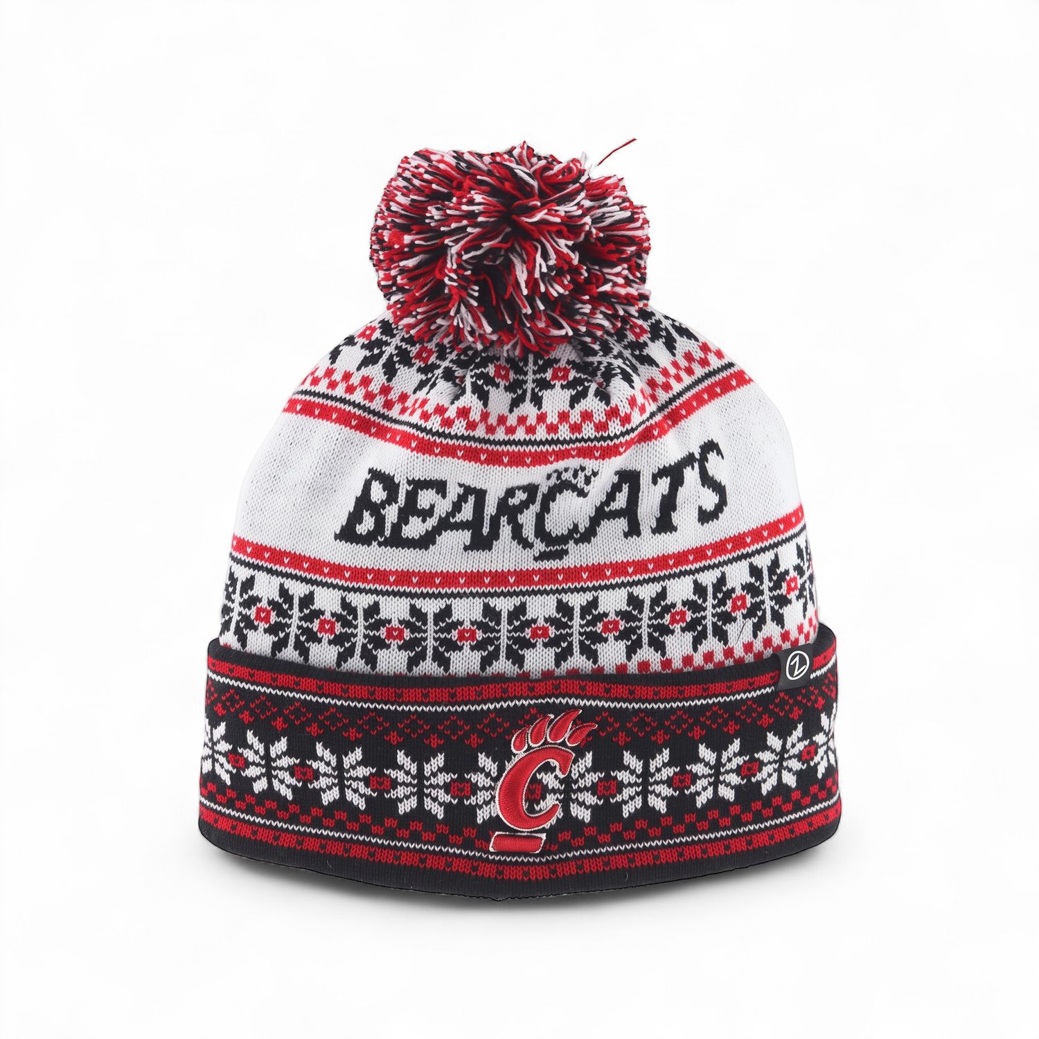 Cincinnati Bearcats Holiday Winter C-Paw Pom Knit Hat