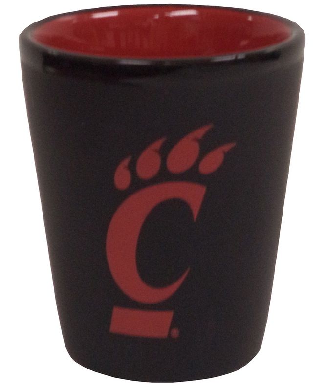 2oz blk/red hilo shot glass with c-paw