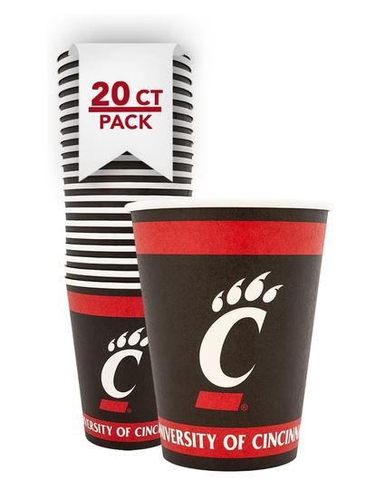 Cincinnati Bearcats 20-Count Party Cups