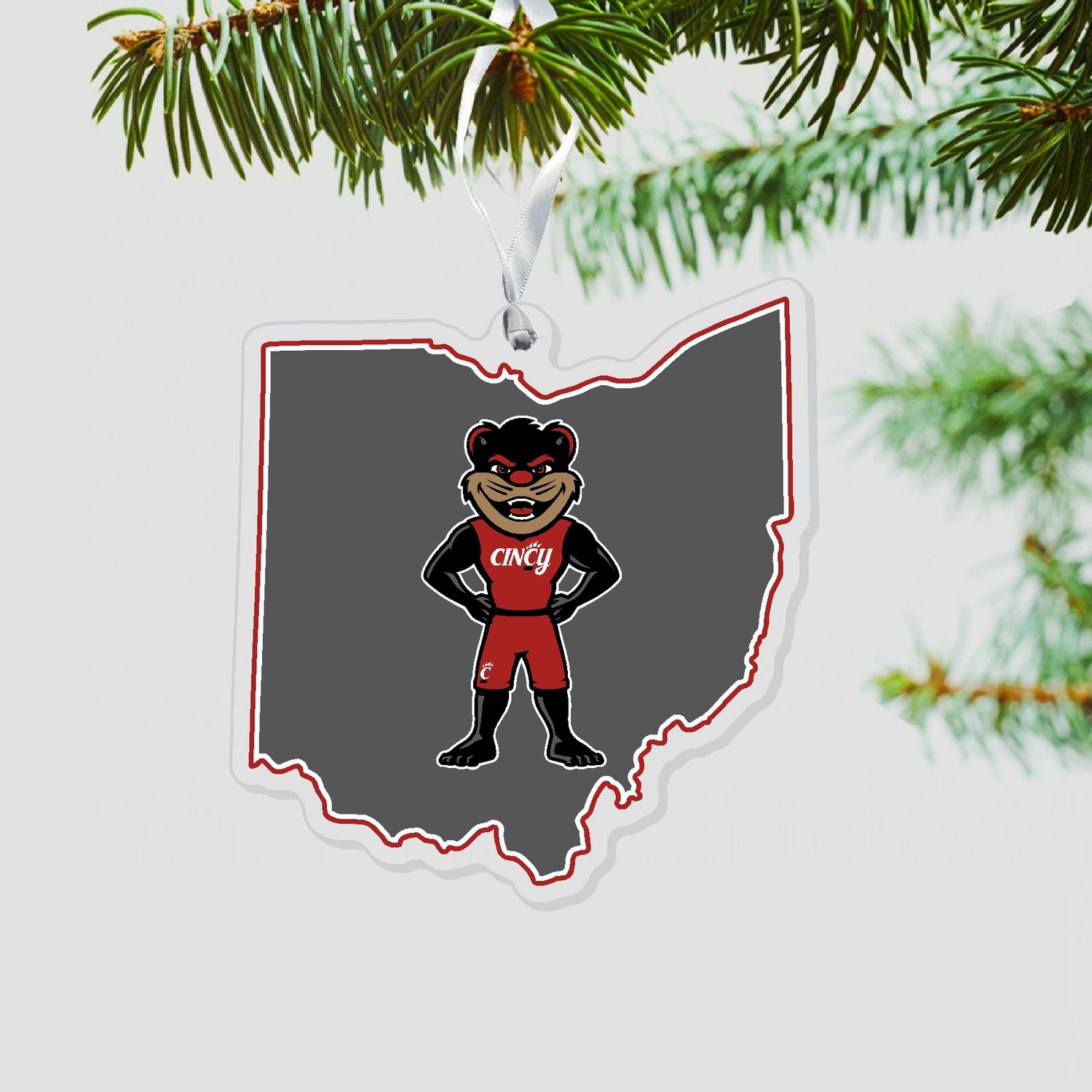 NEW Ohio Acrylic Ornament with Bearcat