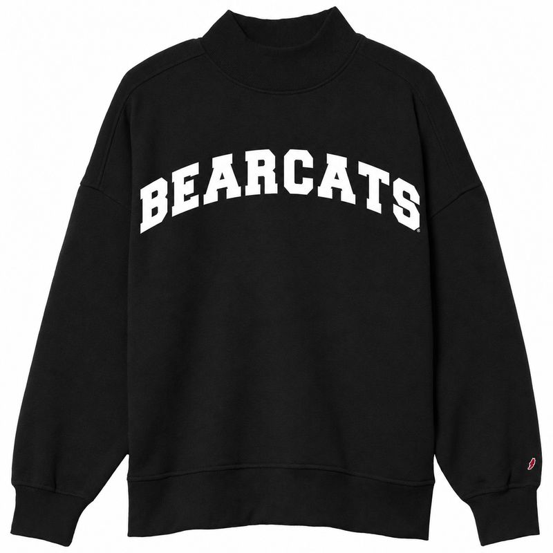 W-Diana Mock Neck Crew in Black