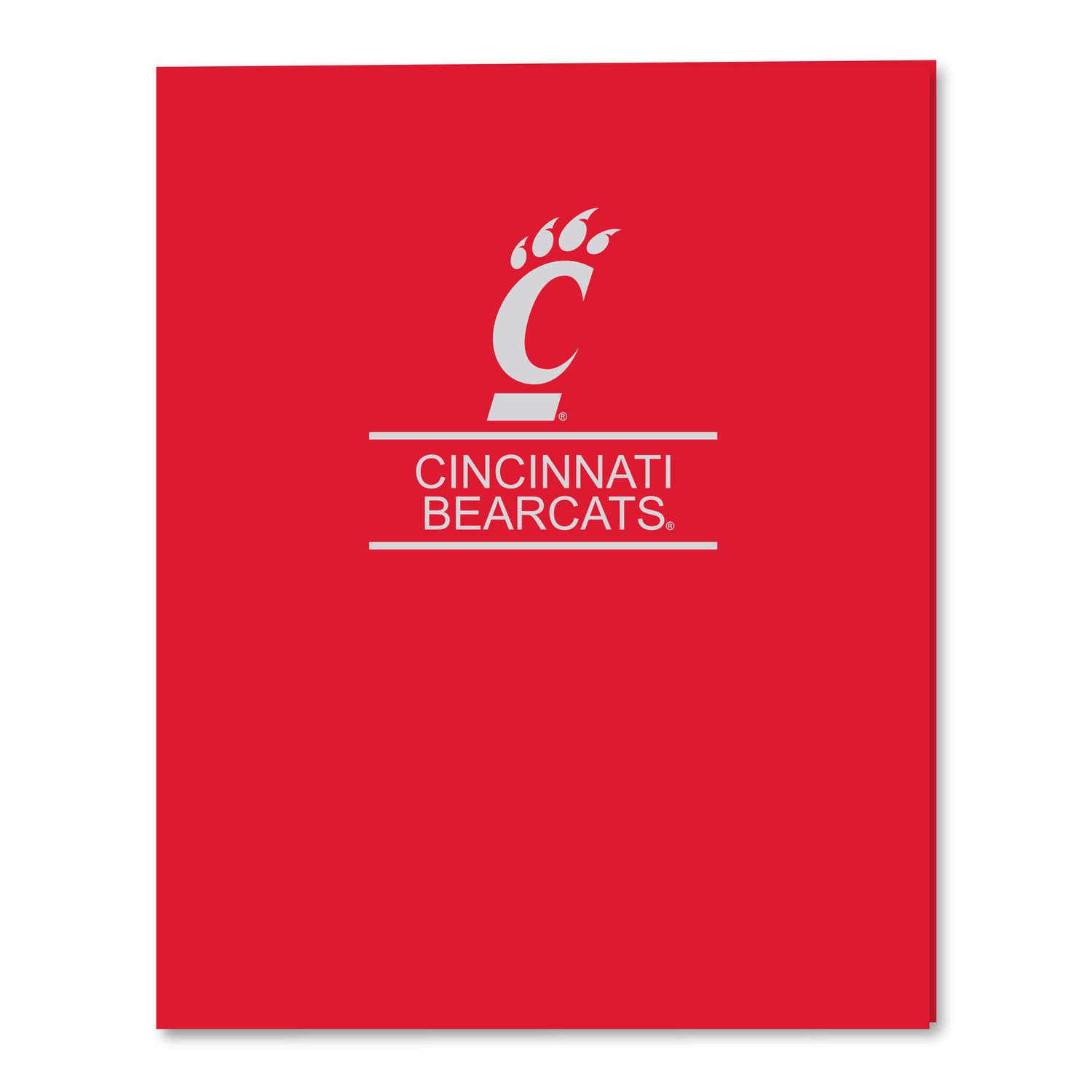 University of Cincinnati Bearcats Silver Foil 2-Pocket Folder, Color: Red