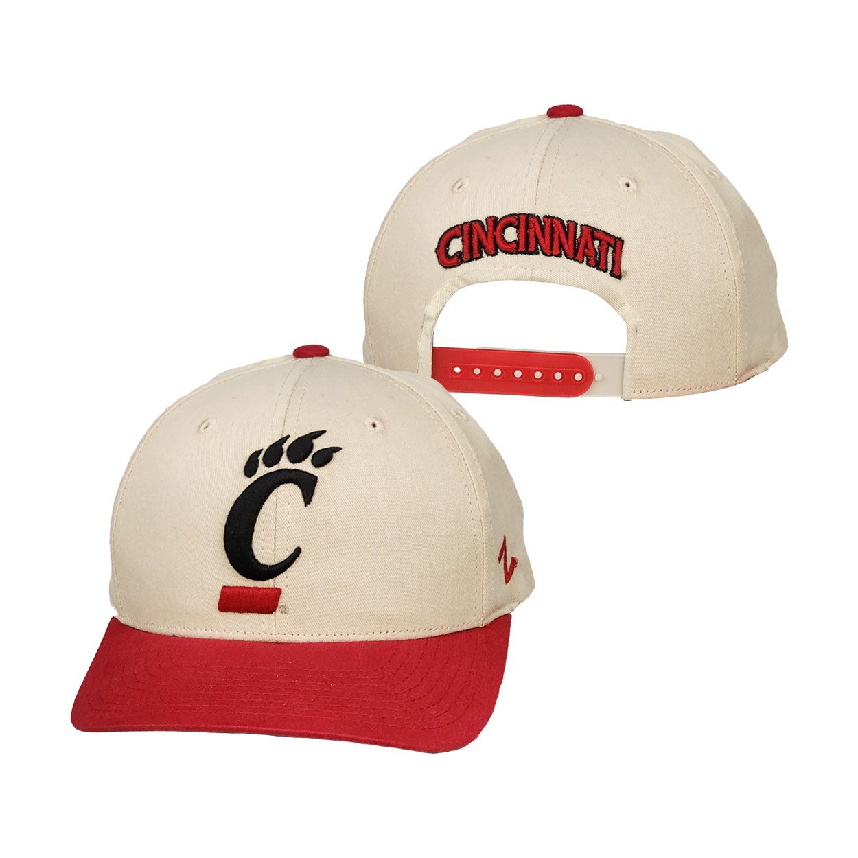 Cincinnati Bearcats C-Paw Snapback Hat – Ivory/Red