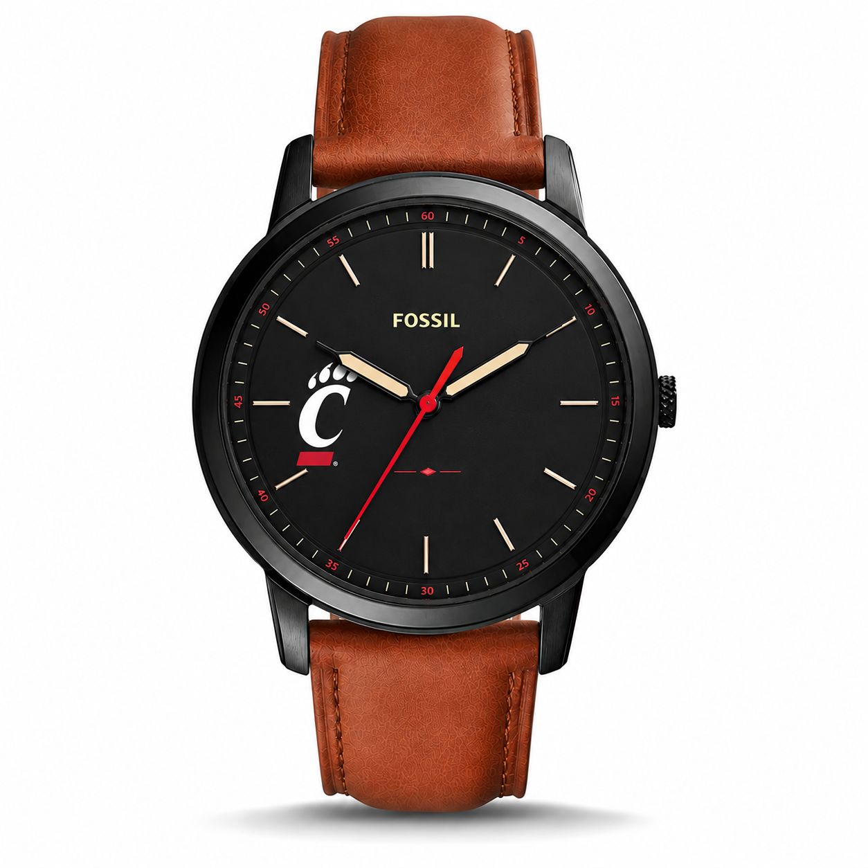 Fossil Cincinnati Bearcats Minimalist Slim Leather Band Watch DS