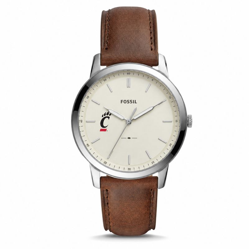 Fossil Cincinnati Bearcats Minimalist Leather Band Watch DS