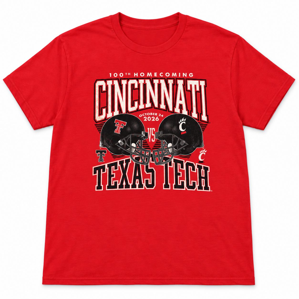 LIMITED-EDITION: Cincinnati Bearcats vs Texas Tech 100th Homecoming T-shirt