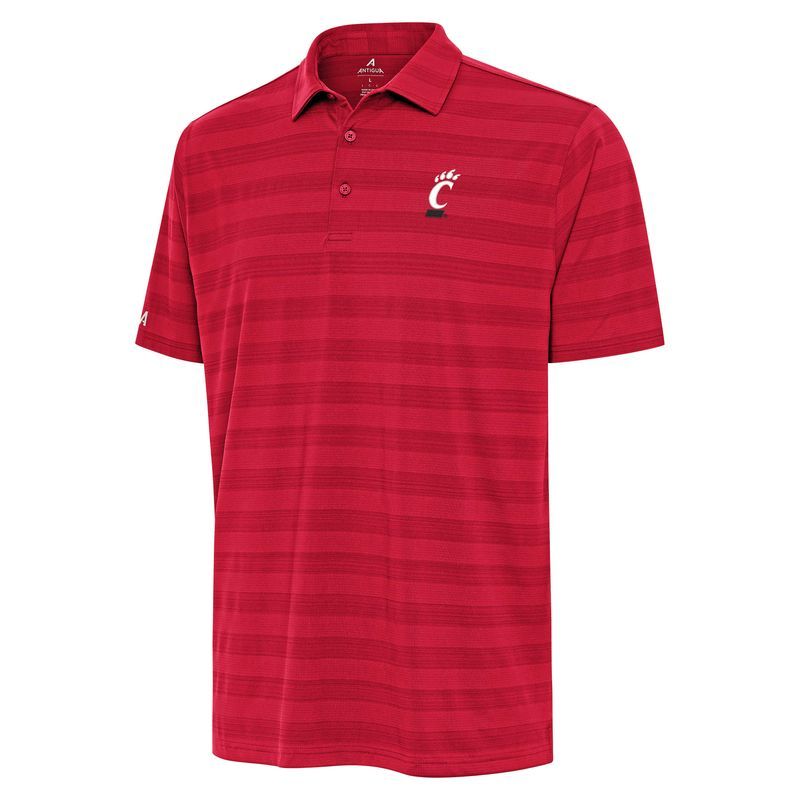 Antigua Men's University of Cincinnati Bearcats Red Striped Polo, Size: S