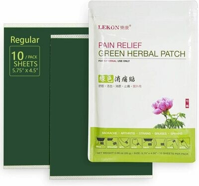LEKON - Pain Relief Green Herbal Patch 10 Sheets Per Pack - (5.75