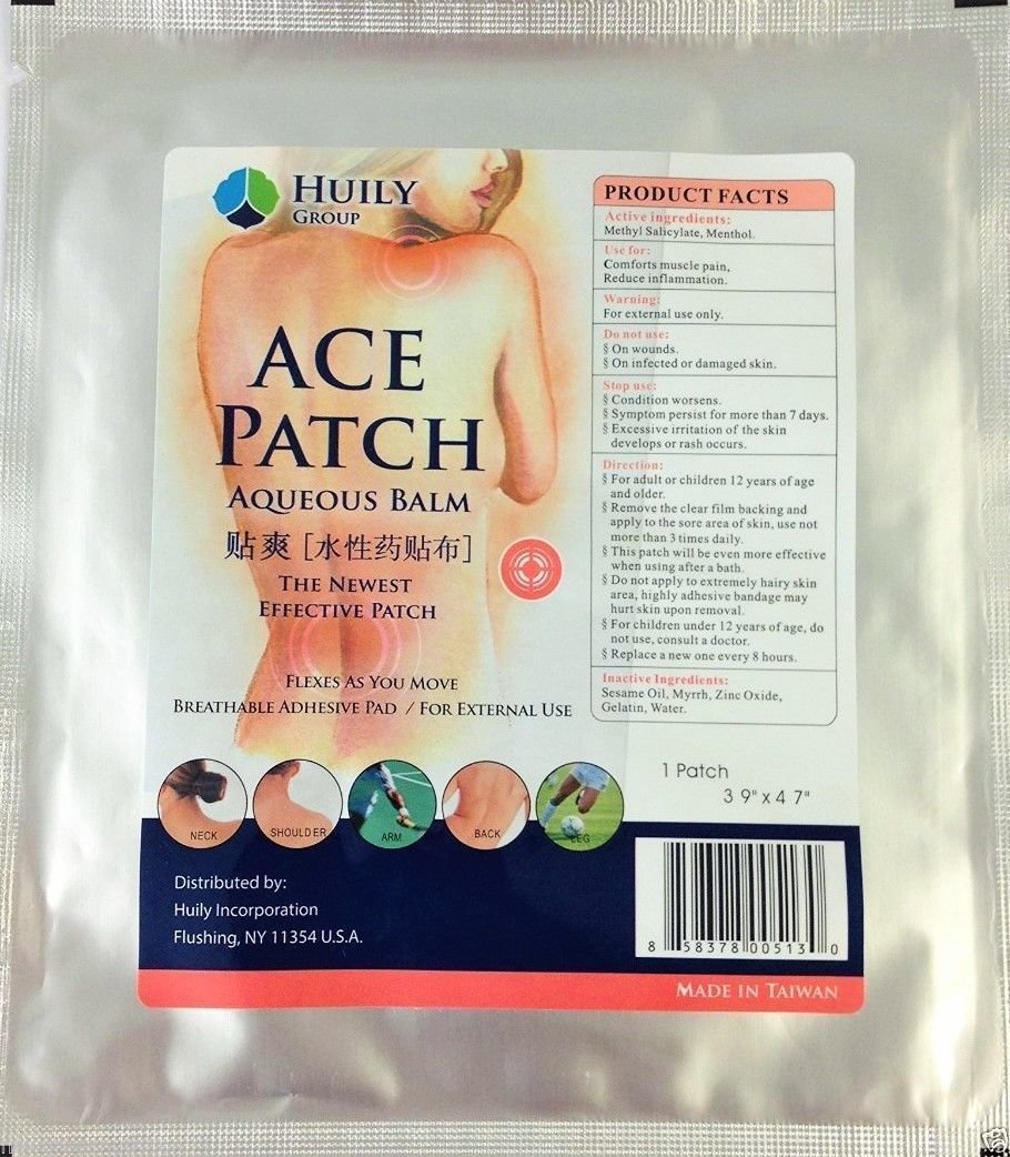 New Ace Patch Aqueous Balm (Previously Known As Pain Goodbye Patch) - 10 Pack