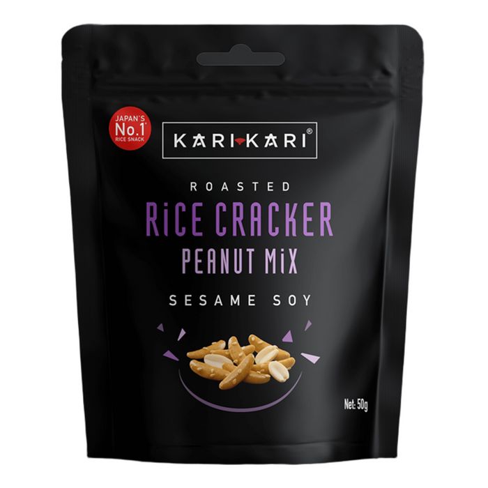 Kari Kari Rice Cracker Peanut Mix Sesame Soy 50g