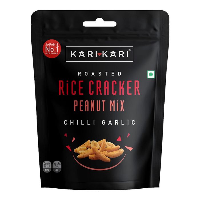 Kari Kari Rice Cracker Peanut Mix Chilli Garlic 50g