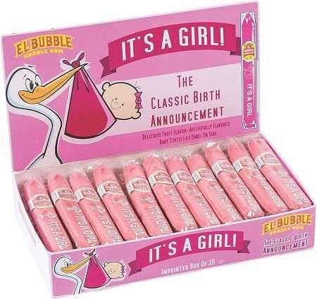 IT'S A GIRL BUBBLE GUM CIGAR