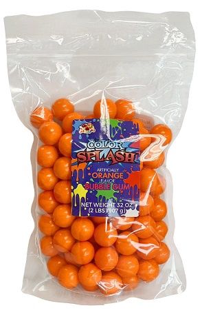 COLOR SPLASH GUMBALLS ORANGE (per oz)