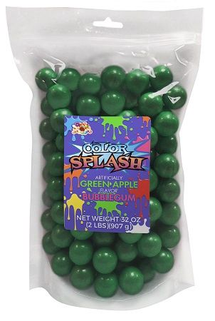 COLOR SPLASH GUMBALLS GREEN (Per oz)