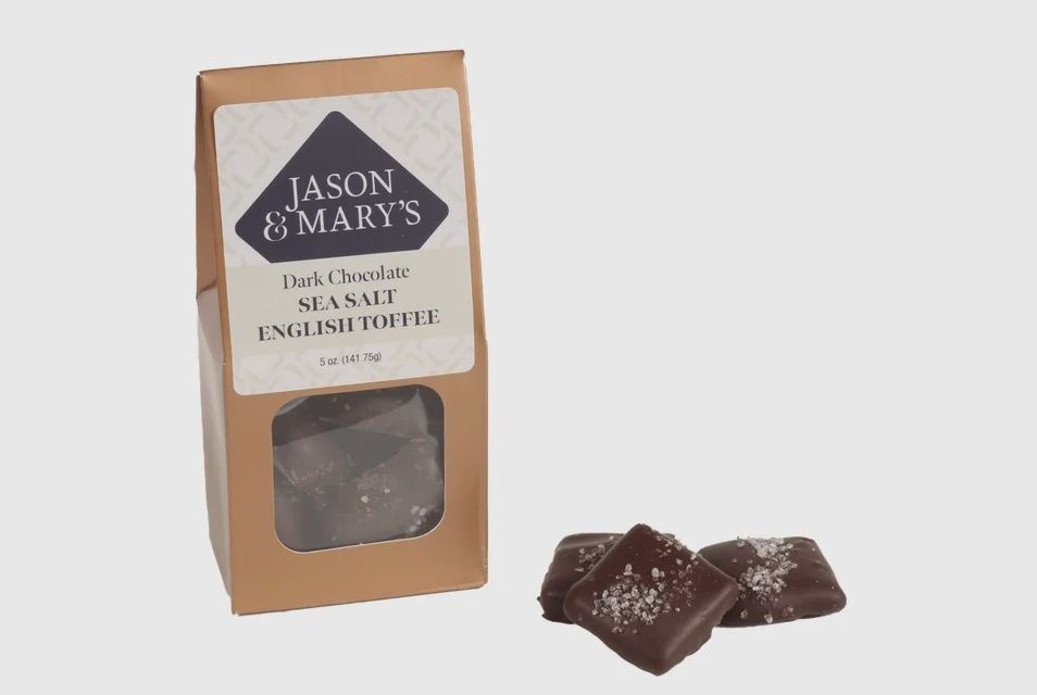 Jason &amp; Mary’s Dark Chocolate Sea Salt English Toffee 5oz