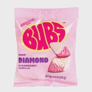 BUBS-SOUR DIAMOND-STRAWBVANILLA-5.5OZ