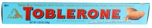 TOBLERONE 3.52OZ CRUNCHY SALTED ALMOND
