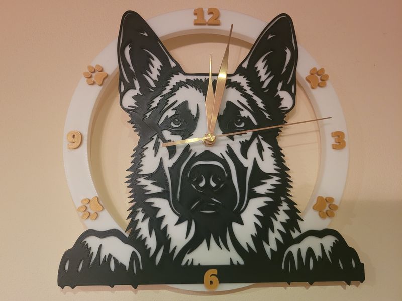 German Shepherd Clock