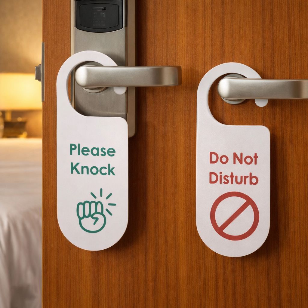 Hotel-Style Door Hanger – “Please Knock / Do Not Disturb”