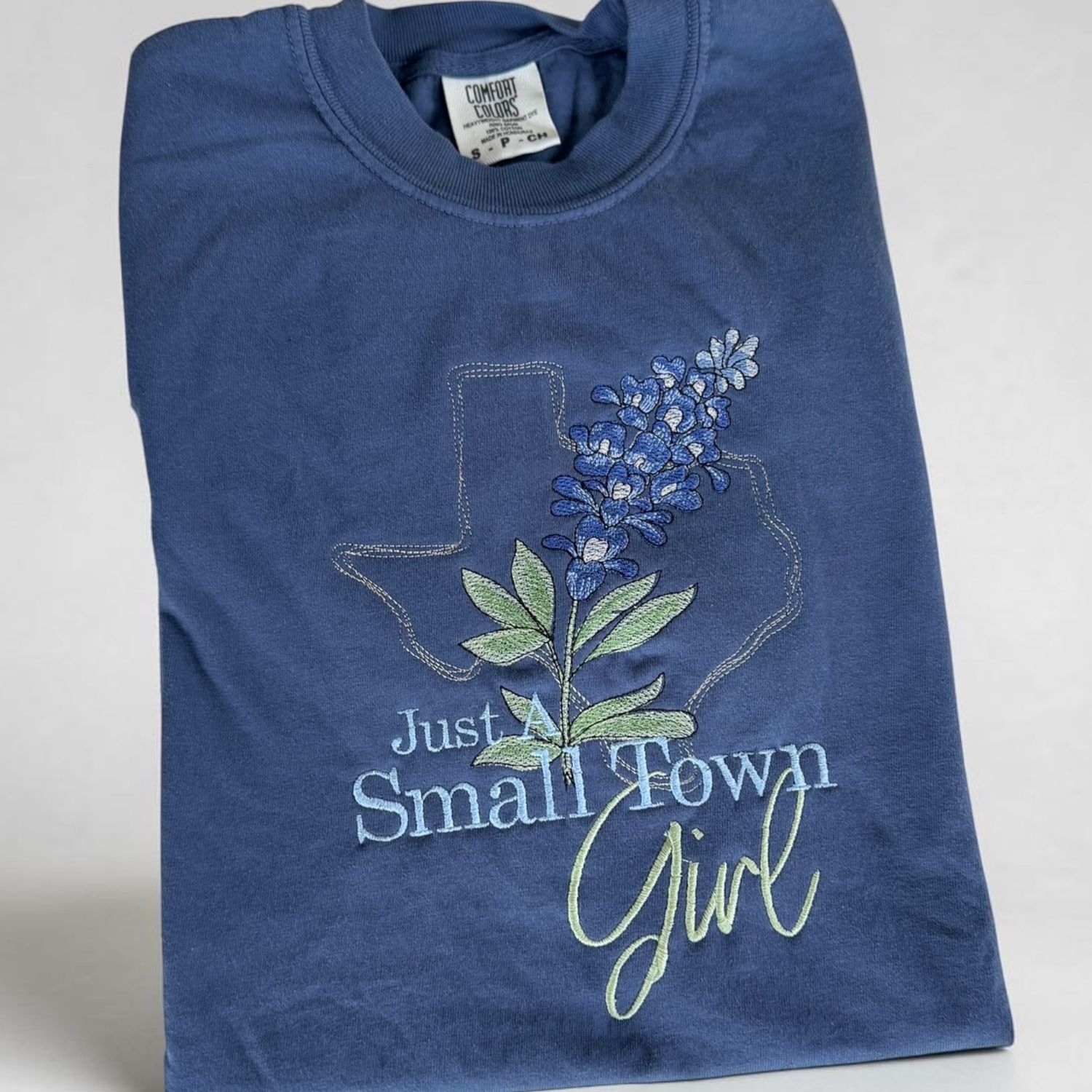 Small Town Girl Embroidered Texas T-Shirt