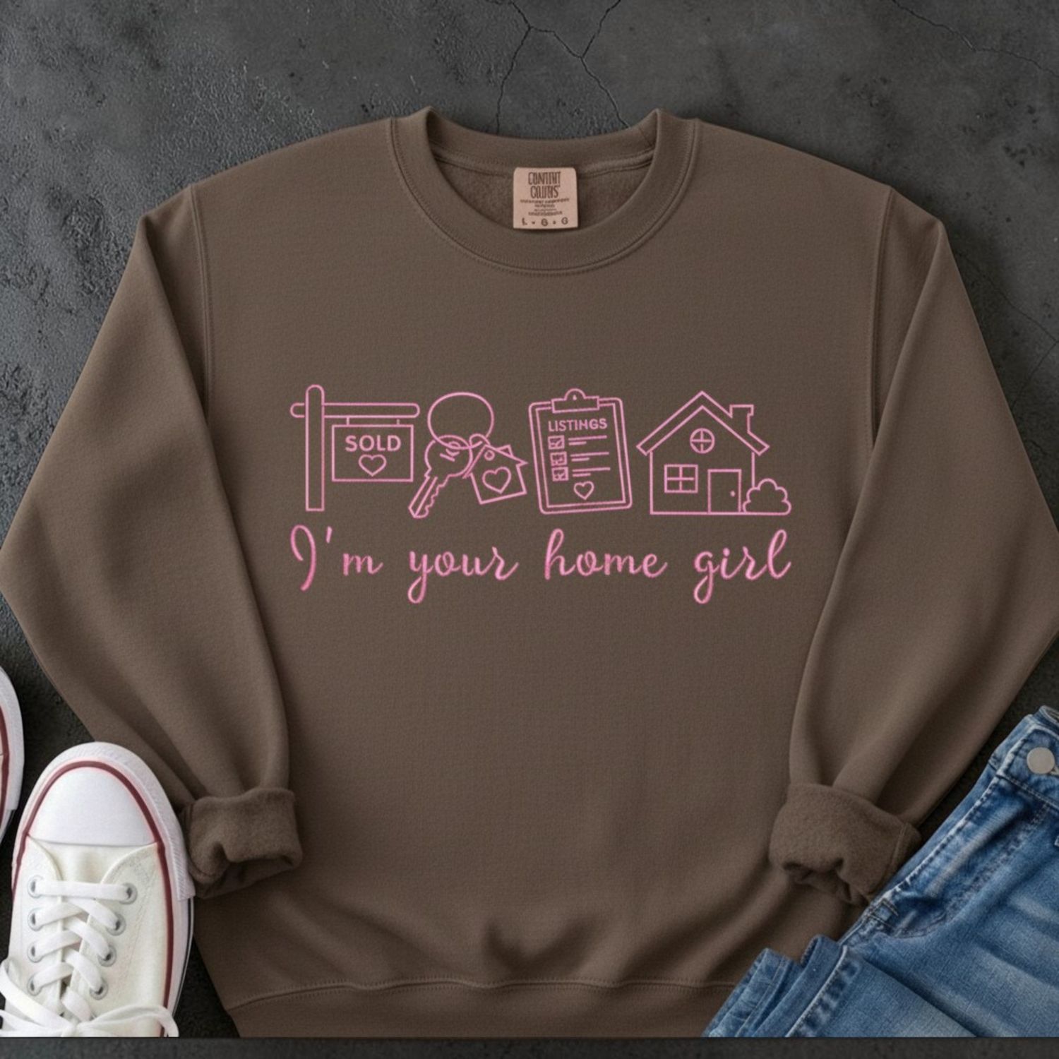 I'm Your Home Girl Embroidered Crewneck