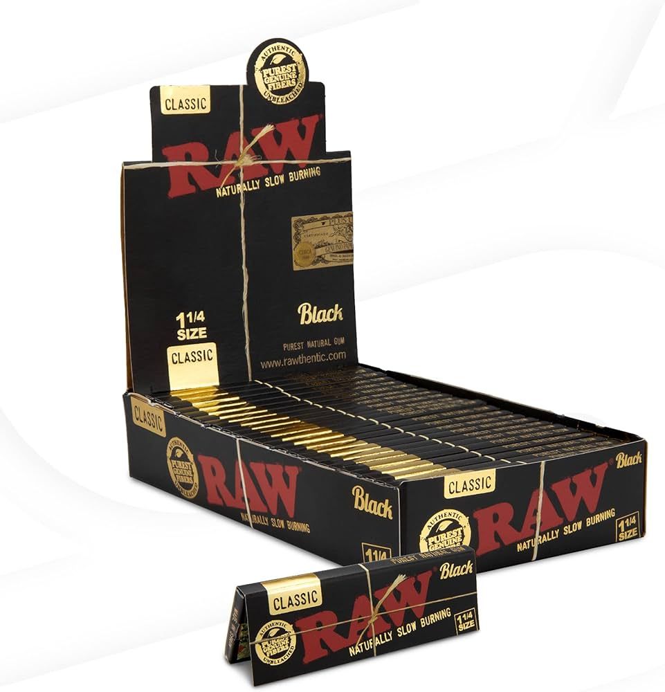 RAW CLASSIC BLACK 1/4 ROLLING PAPERS 24X1