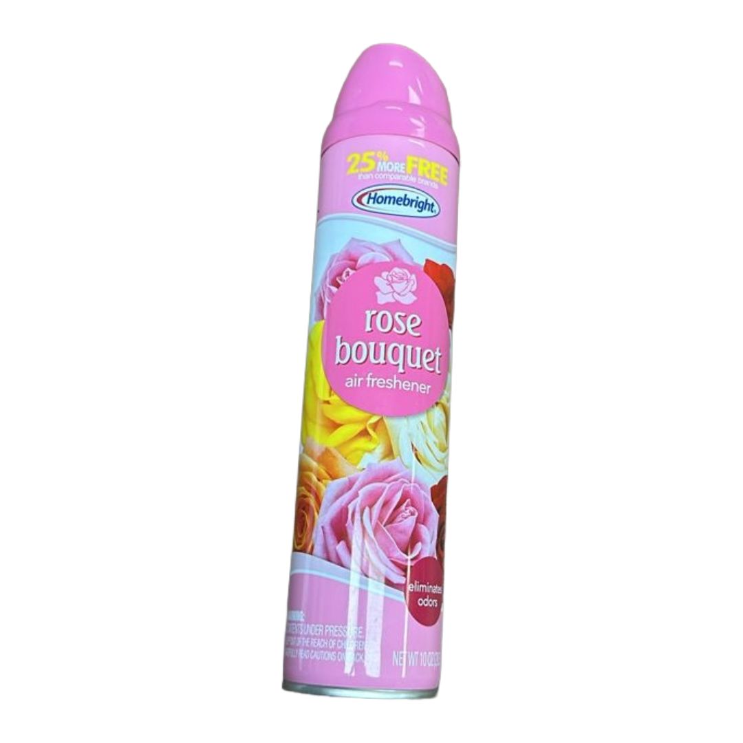 HOMEBRIGHT AIR FRESHENER ROSE  10OZ PK12