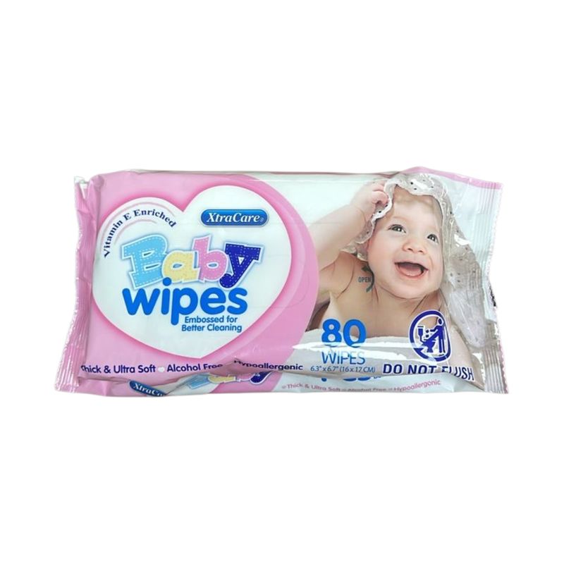 X-CARE BABY WIPES ROSE 80 PK12