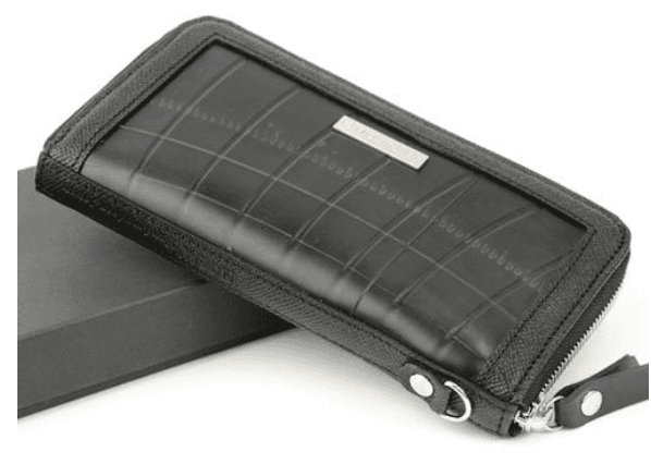 Portfeuille unisexe SEAL upcyclé cuir Noir / SEAL Long Wallet Black