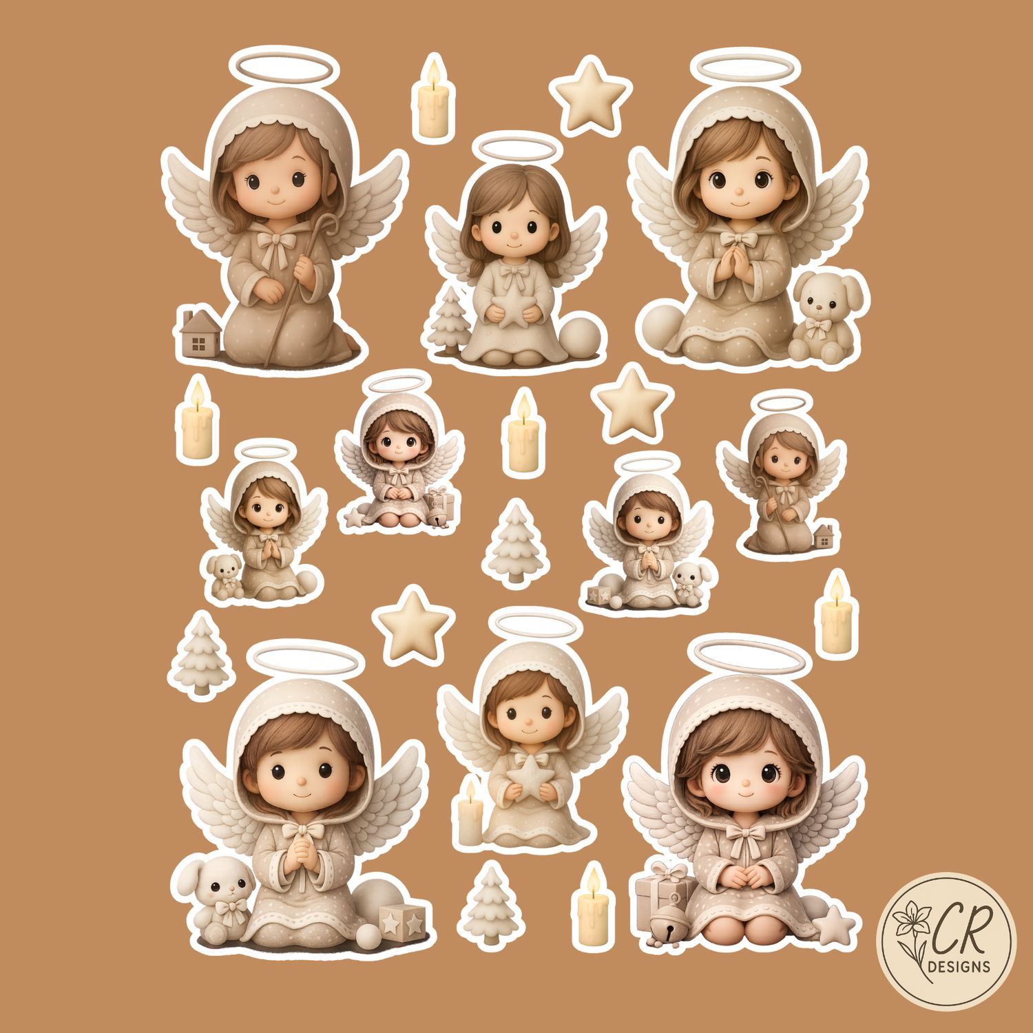 Celestial Grace Collection | Angel Vinyl Sticker Set