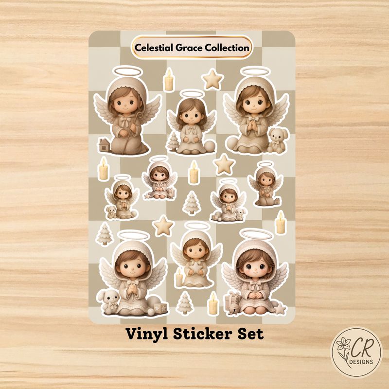 Celestial Grace Collection | Angel Vinyl Sticker Set