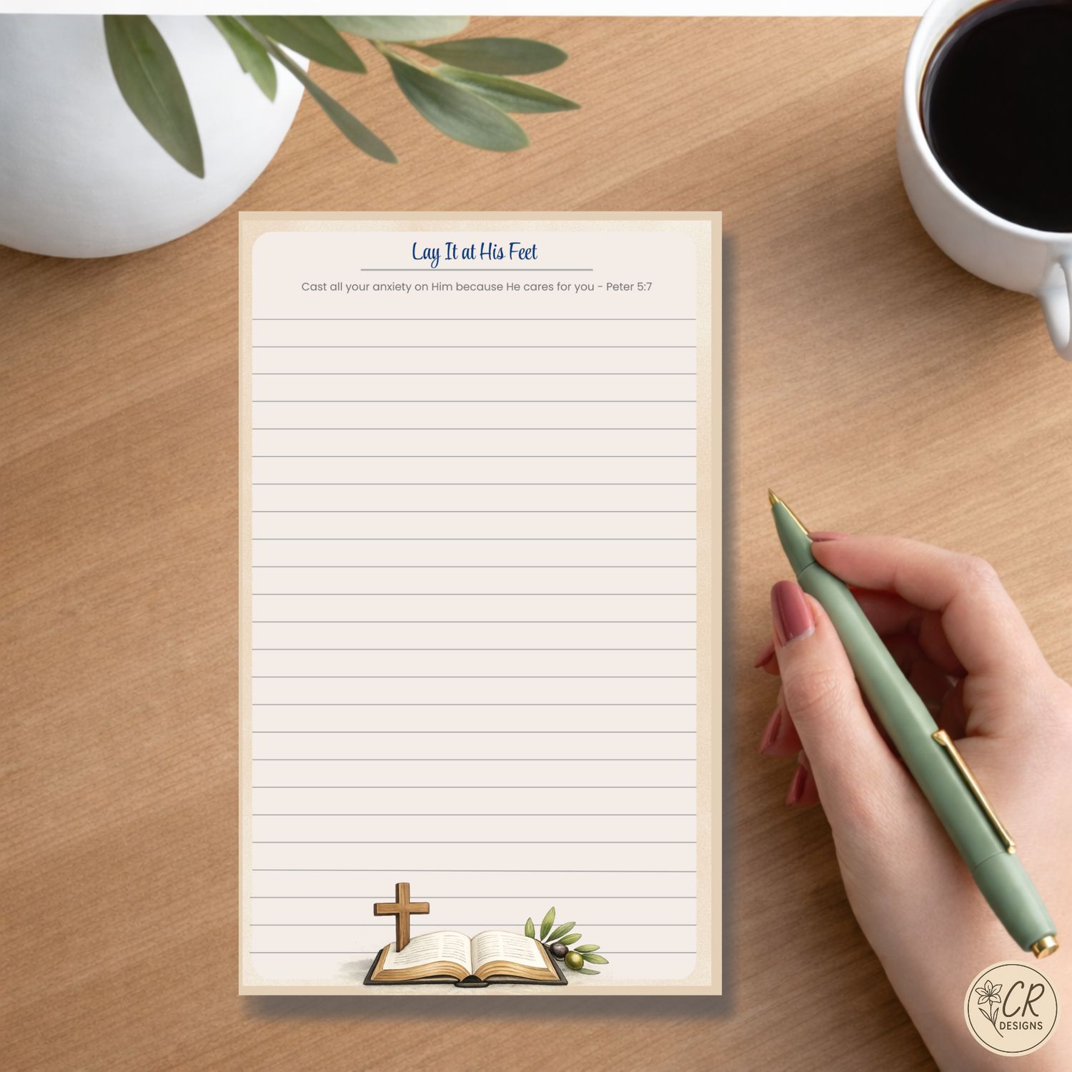 Lay It at His Feet Catholic Notepad