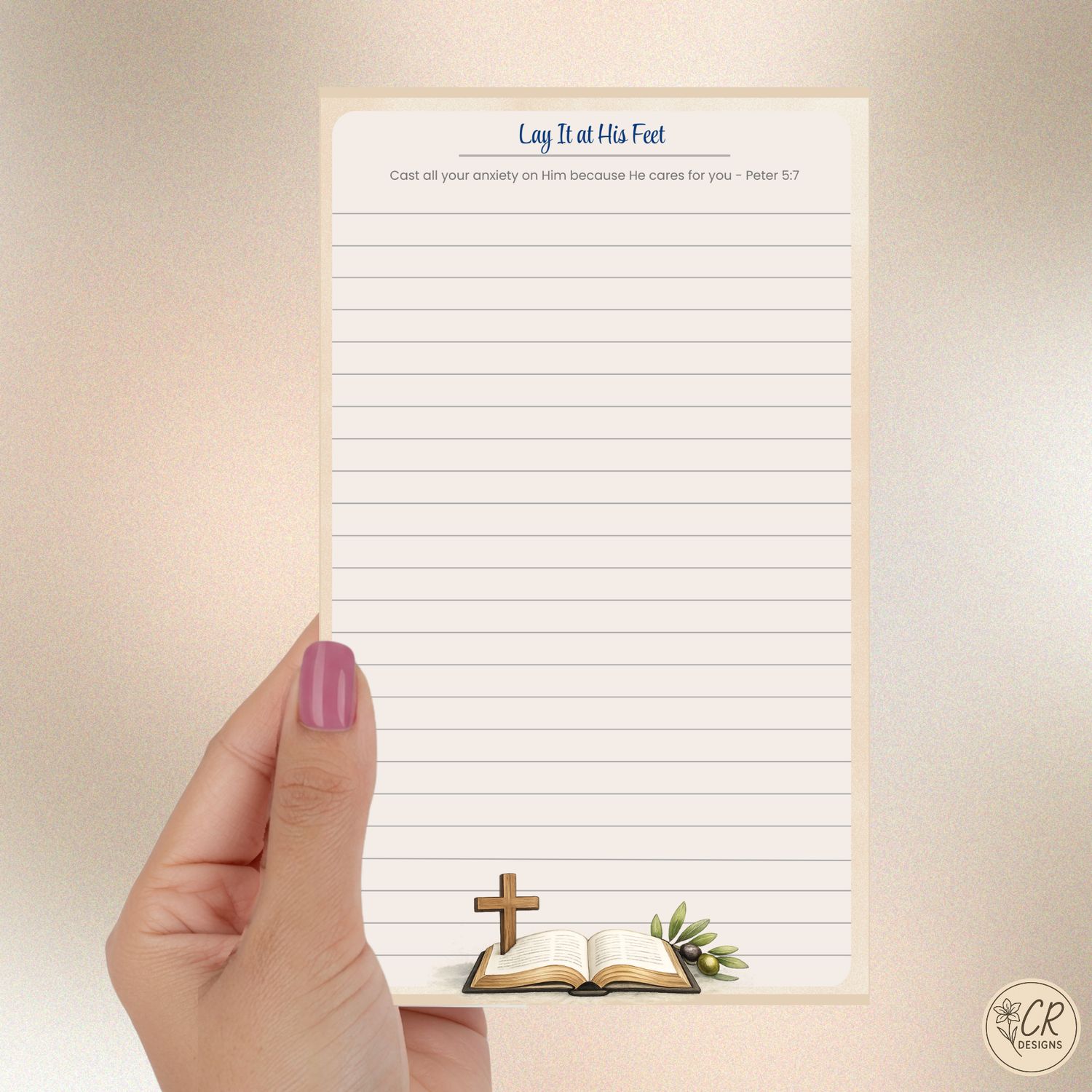 Lay It at His Feet Christian Notepad