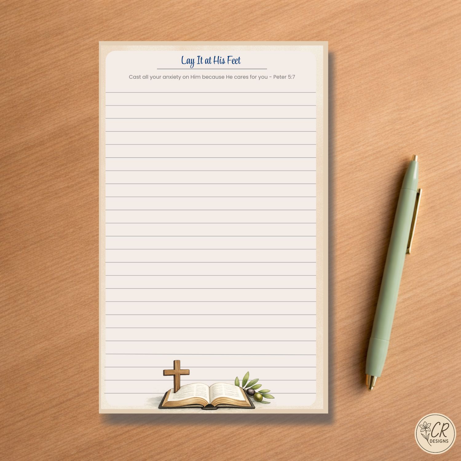 Lay It at His Feet Religious Notepad