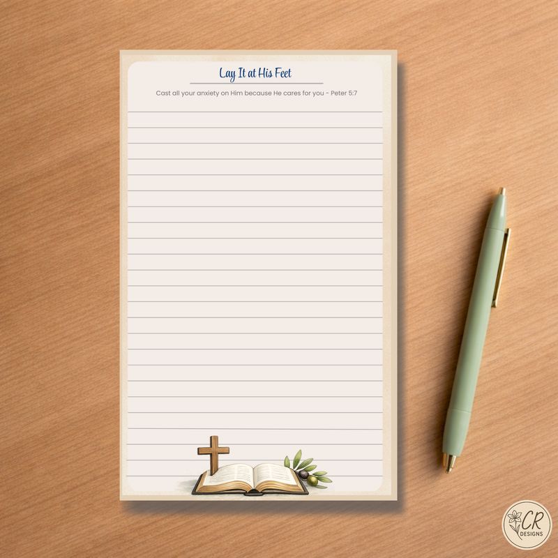 Lay It at His Feet Religious Notepad