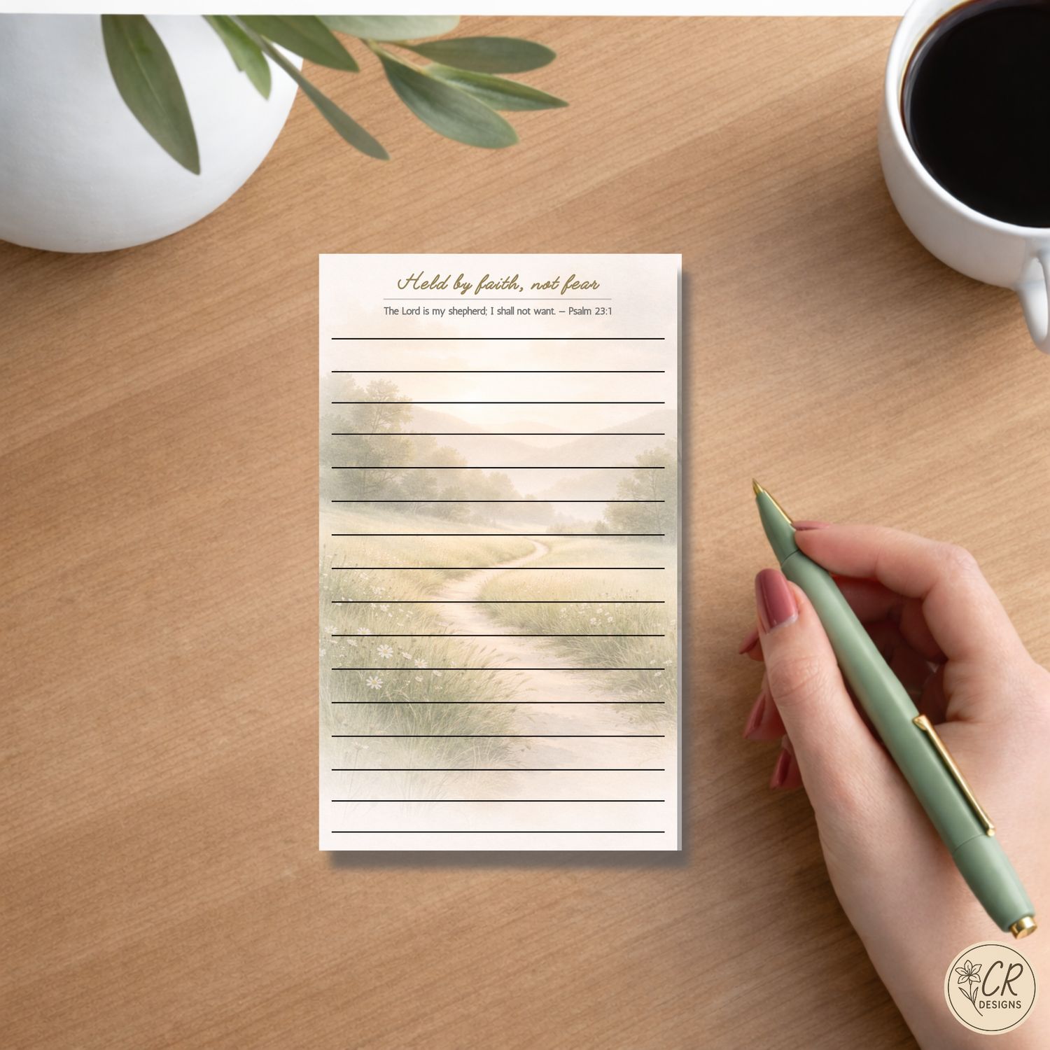 Held by faith not fear catholic notepad