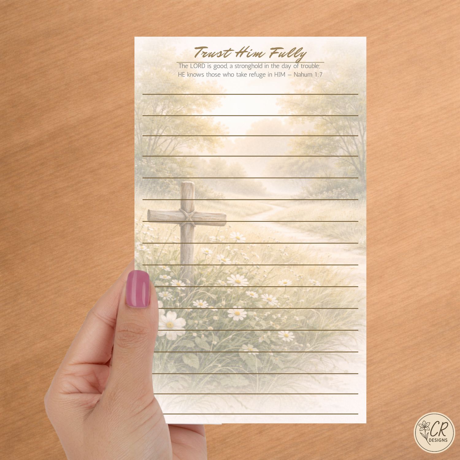 Notepad Folio with Trust Him Fully Notepad