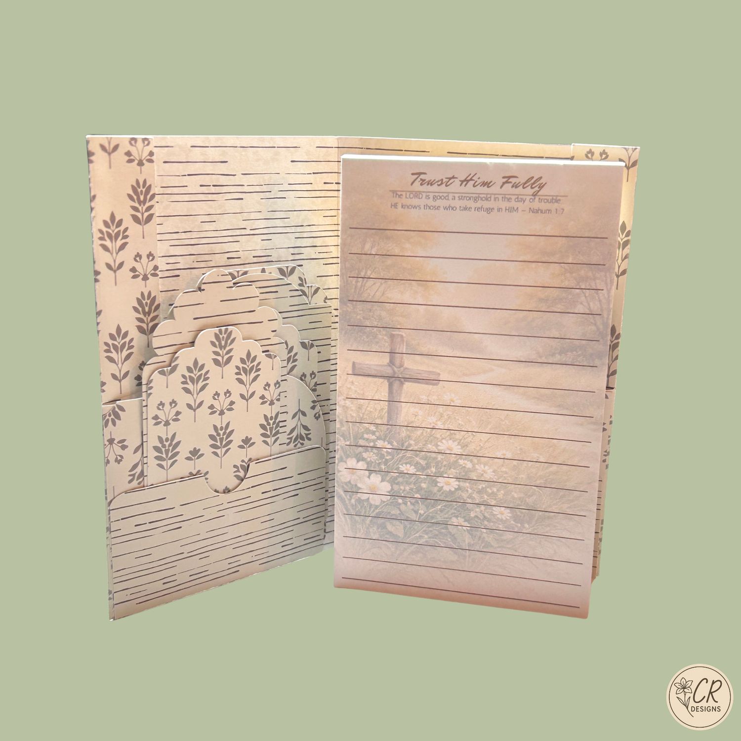 Notepad Folio with Trust Him Fully Notepad