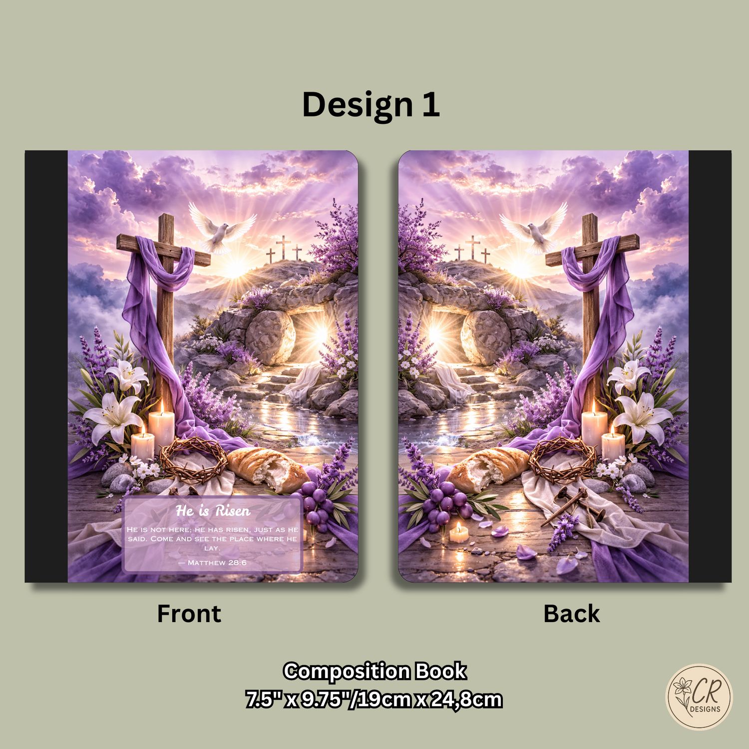 He Is Risen Christian Composition Notebook Lined Journal