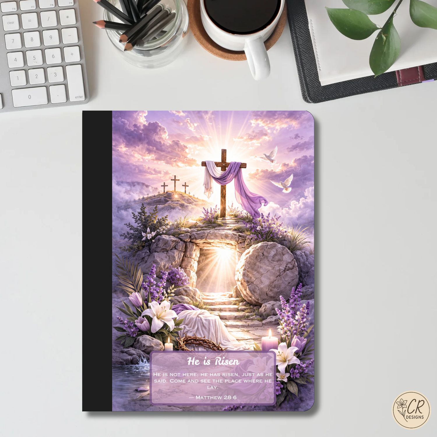 He Is Risen Christian Composition Notebook Lined Journal