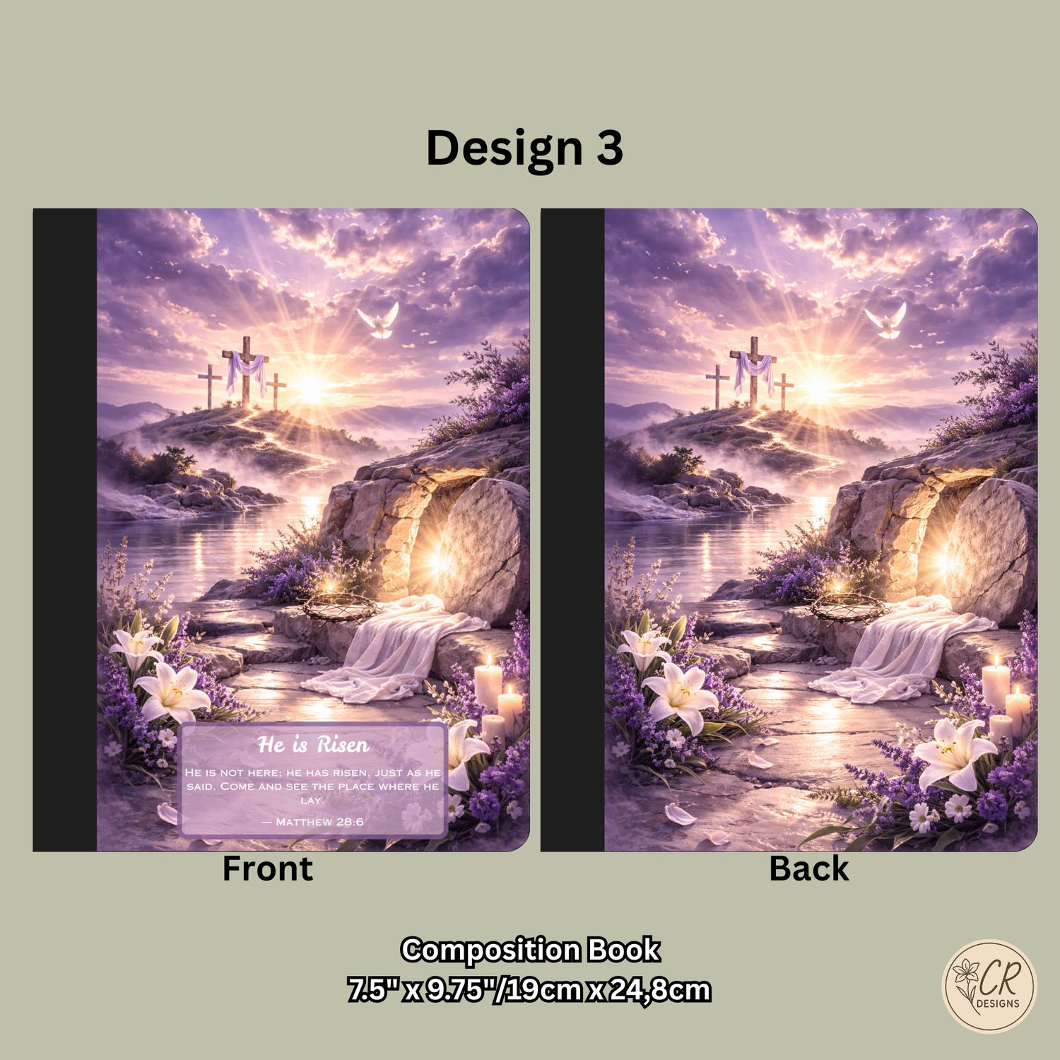 He Is Risen Christian Composition Notebook Lined Journal