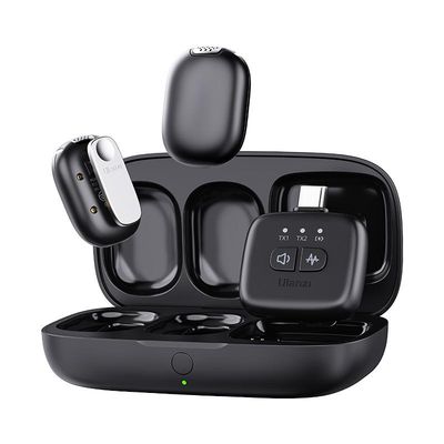 Ulanzi A30 2-Person Tiny Wireless Microphone System with USB-C Connector for Mobile Devices (2.4 GHz, Black)