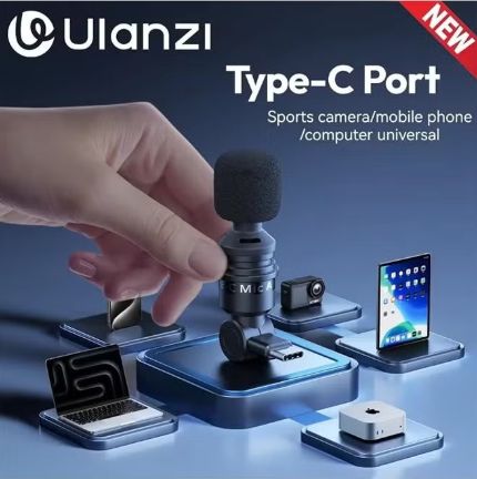 Ulanzi AM23 Microphone Portable Audio Video Recording Mini Mic for iPhone Android