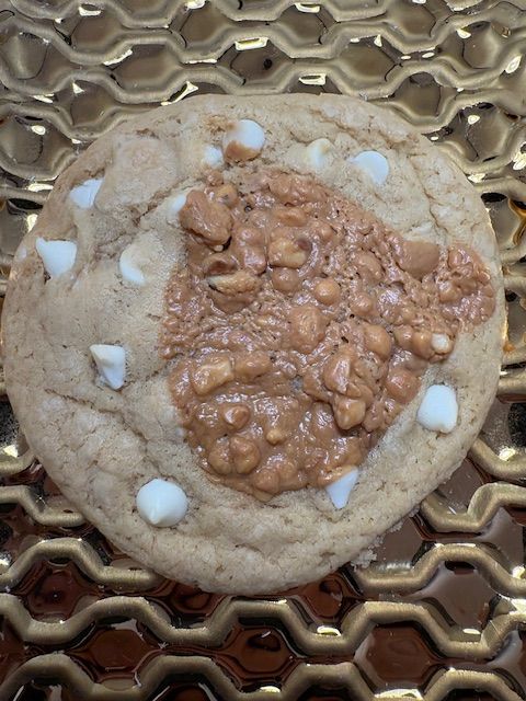 Crunchy Peanut Butter White Chocolate Chip Cookie with Peanut Butter Filling