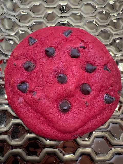 Red Velvet Chocolate Chip Cookie with Nutella Filling