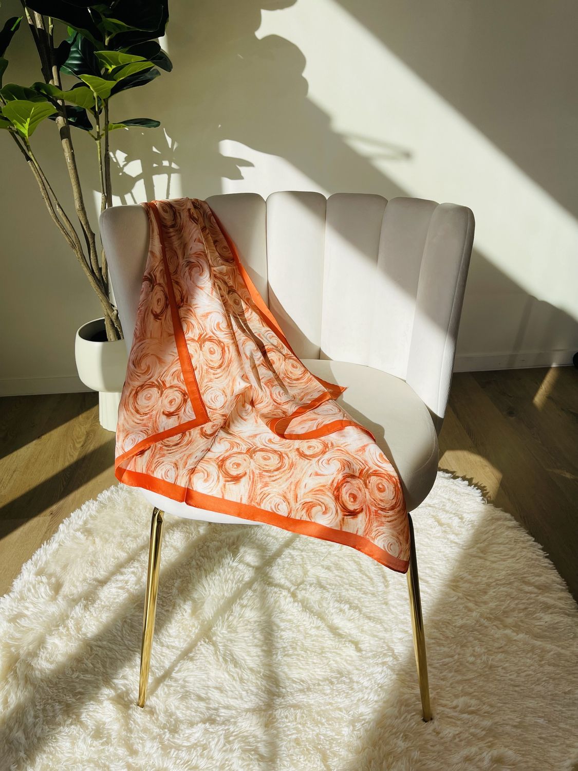 Orange Soft Swirls Scarf