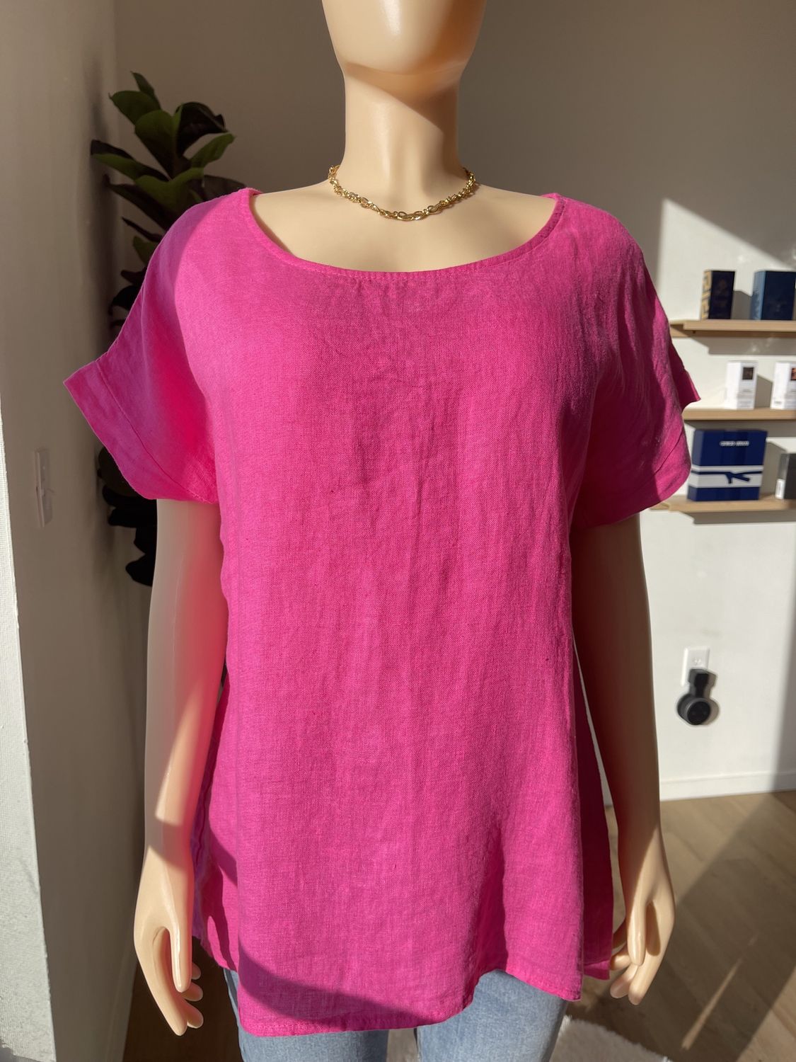 long sleeve linen blouse