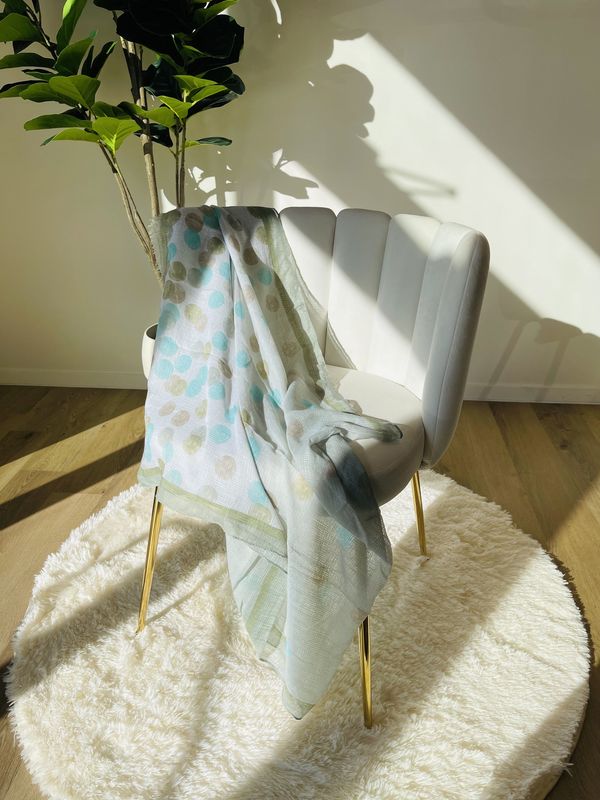 Green Base Polka Dot Scarf