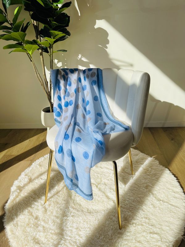 Blue Base Polka Dot Scarf